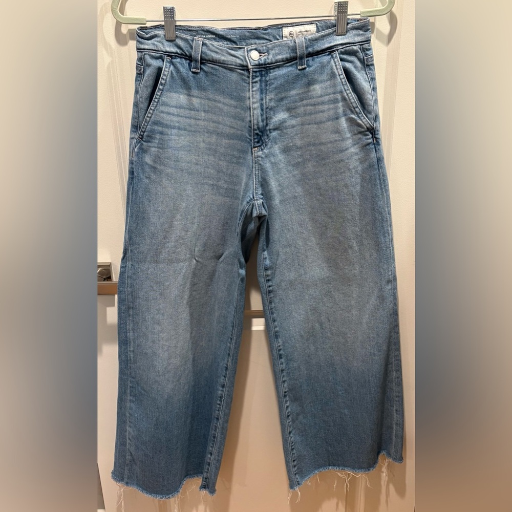 AG Adrian Goldschmied Vintage Blue Denim Jeans, Stella ankle, low slung palazzo